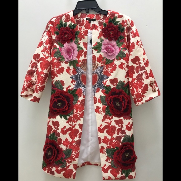 Rose Embellished Duster